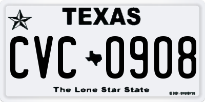TX license plate CVC0908