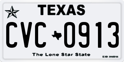TX license plate CVC0913