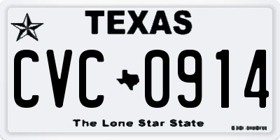 TX license plate CVC0914