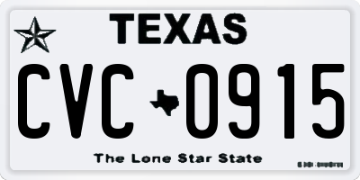 TX license plate CVC0915