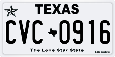 TX license plate CVC0916
