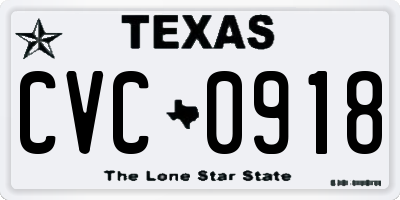TX license plate CVC0918