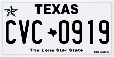 TX license plate CVC0919