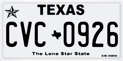 TX license plate CVC0926