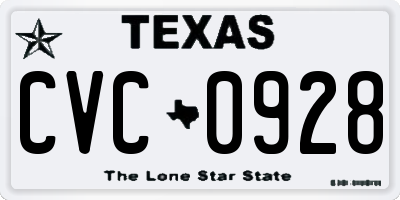 TX license plate CVC0928
