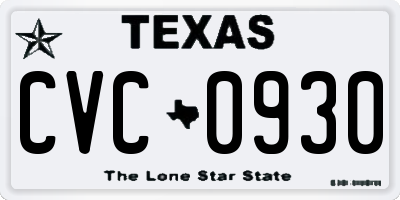 TX license plate CVC0930