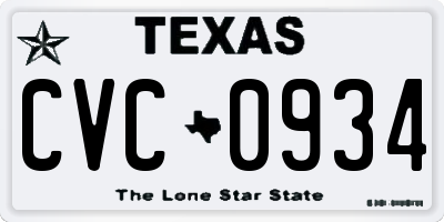 TX license plate CVC0934