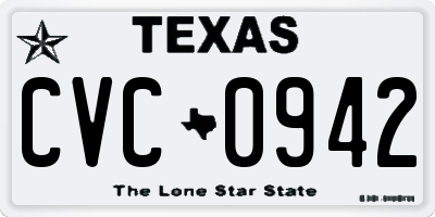 TX license plate CVC0942