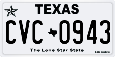 TX license plate CVC0943