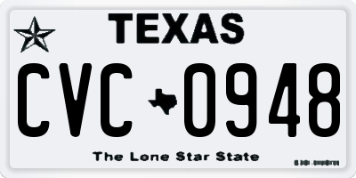 TX license plate CVC0948