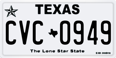 TX license plate CVC0949