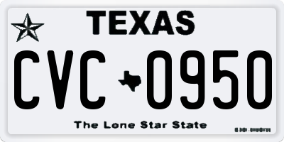 TX license plate CVC0950
