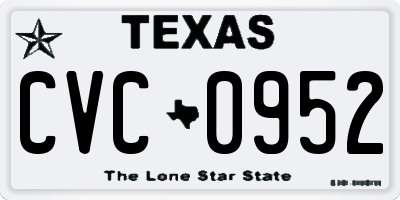 TX license plate CVC0952