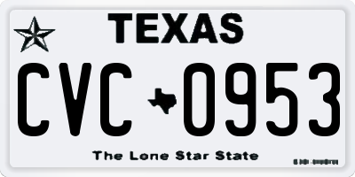 TX license plate CVC0953