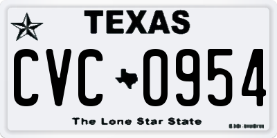 TX license plate CVC0954
