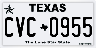 TX license plate CVC0955