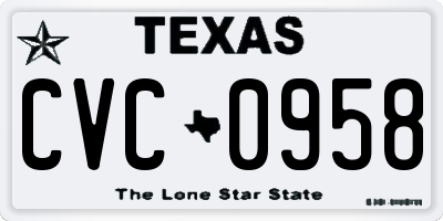 TX license plate CVC0958