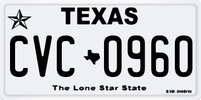 TX license plate CVC0960