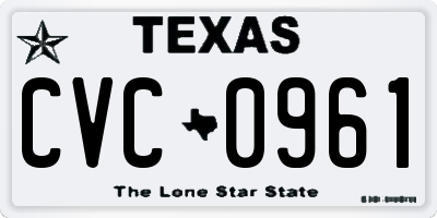 TX license plate CVC0961