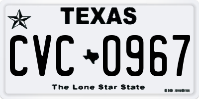 TX license plate CVC0967