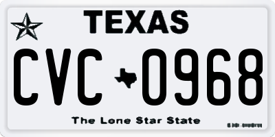 TX license plate CVC0968