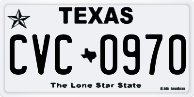 TX license plate CVC0970