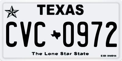 TX license plate CVC0972