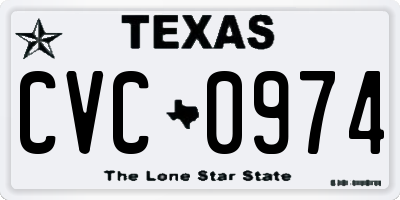 TX license plate CVC0974