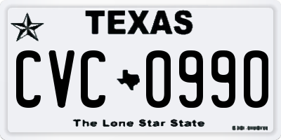TX license plate CVC0990