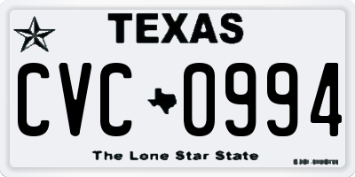 TX license plate CVC0994