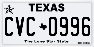 TX license plate CVC0996