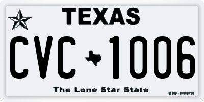 TX license plate CVC1006