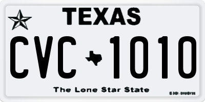 TX license plate CVC1010