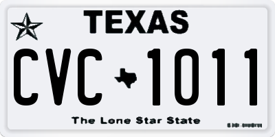 TX license plate CVC1011