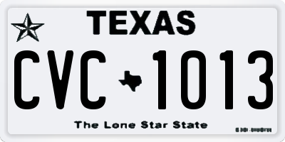 TX license plate CVC1013