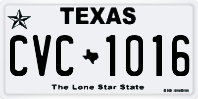 TX license plate CVC1016