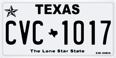 TX license plate CVC1017
