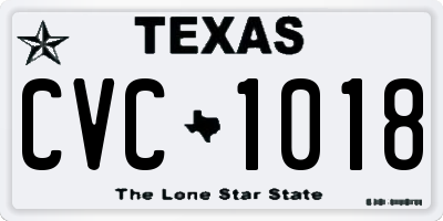 TX license plate CVC1018