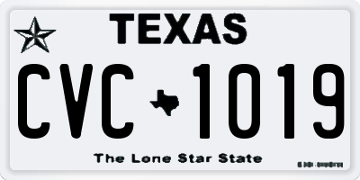 TX license plate CVC1019