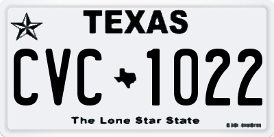 TX license plate CVC1022