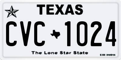 TX license plate CVC1024