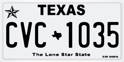 TX license plate CVC1035