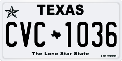 TX license plate CVC1036
