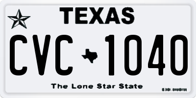 TX license plate CVC1040