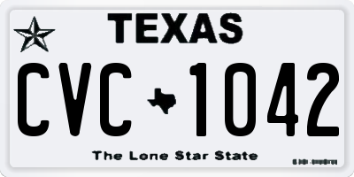 TX license plate CVC1042