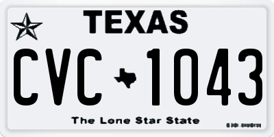 TX license plate CVC1043