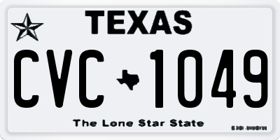 TX license plate CVC1049