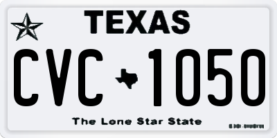 TX license plate CVC1050