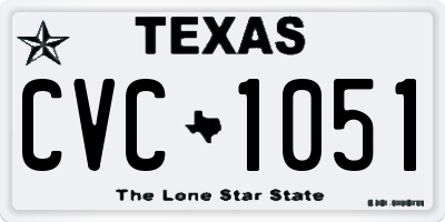 TX license plate CVC1051