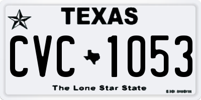 TX license plate CVC1053
